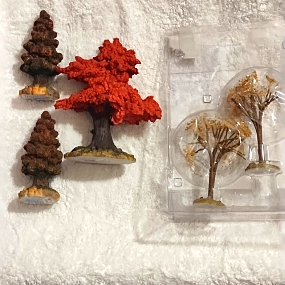 Autumn village trees